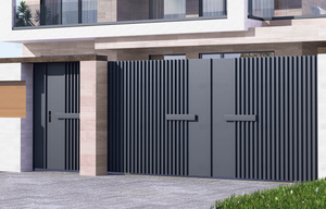 Villa moderne de style européen portail de jardin pivotant système électrique extérieur rétractable personnalisé automatique peinture couleur - Product Image 4