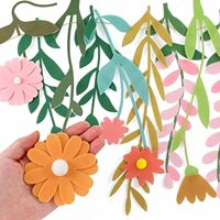 Guirlande de fleurs sauvages en feutre pour décorations de fête, style bohème chic pour fête enchantée, jardin, anniversaire, mariage