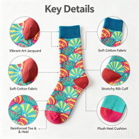 Chaussettes en coton à motif dessin animé pour femmes, vente en gros, 7 designs de personnages, étiquette personnalisée pour cadeau de fête ou usage quotidien