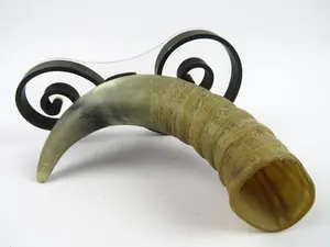 Eco-Friendly Stylish Buffalo Horn <b>Stand</b> Polished Crafted Metal Viking Beverage Serving Decorations Animal Inspired <b>Drinking</b> Horn - Product Image 2