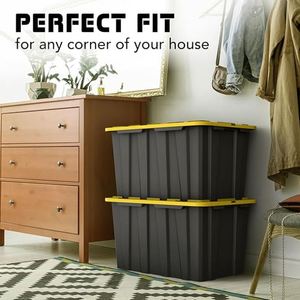 17 Gallon <b>Plastic</b> <b>Storage</b> <b>Bin</b> Tote Organizing Container with Ultra Durable Secure Latching Lids - Product Image 4