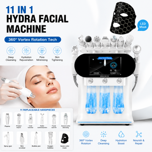 Appareil multifonctionnel 11 en 1 pour le soin du visage Hydra avec rotation vortex à 360° et aspiration nouvelle technologie pour salon de beauté, nettoyage en profondeur des pores - Product Image 1