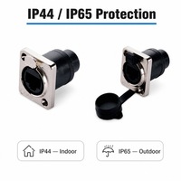 Connecteur de signal de données RJ45 étanche pour câble réseau, prise mâle double panneau, résistant à la corrosion par pulvérisation de sel, 180°C 90°C