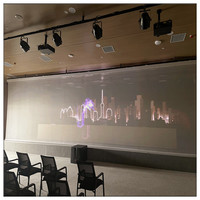 Écran de projection en maille holographique 3D transparent, écran de projecteur holographique de scène, film holographique 2M*2M
