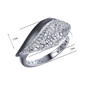 Bagues en argent pour femmes Kirin, plaquées rhodium noir, design ajouré, argent 925, pour tous les jours - Product Image 5