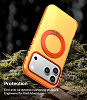 Coques de téléphone magnétiques colorées pour iPhone 18 Pro Max 17 16 15 14 13 12 360 °   Coque de téléphone de luxe mate avec béquille rotative et pliable