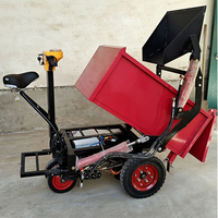 JUNCHI ZOP-160 Minivolcadora Hidráulica Multifuncional de Tres Ruedas, Capacidad de Carga 1000kg, 1800W, Carretilla Eléctrica Tipo Motocicleta con Cesta