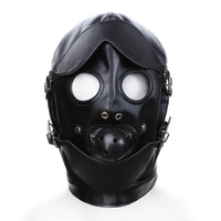 Masque en cuir BDSM fétichiste avec bouche noire pour fêtes, jeux de rôle et jouets sexuels pour couples