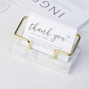 Huichang - Porta Tarjetas Ovalado de Metal Dorado con Base para Notas, Organizador de Regalos Empresariales, Modelo 317 - Product Image 2