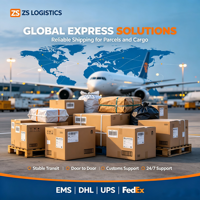 ZS LOGISTICS, Agente de Carga Confiable en China, Agente Expreso Autorizado de DHL, UPS y FedEx, Socio de 1688, Transporte Aéreo y Marítimo de Bajo Costo Puerta a Puerta