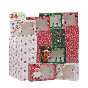 Cajas de Regalo de Navidad al por Mayor, Calendario de Adviento, Cajas de Papel Vacías para Contar Regresos, Cajas de Embalaje para Dulces y Chocolates con Diseño de Alce de Dibujos Animados - Product Image 4
