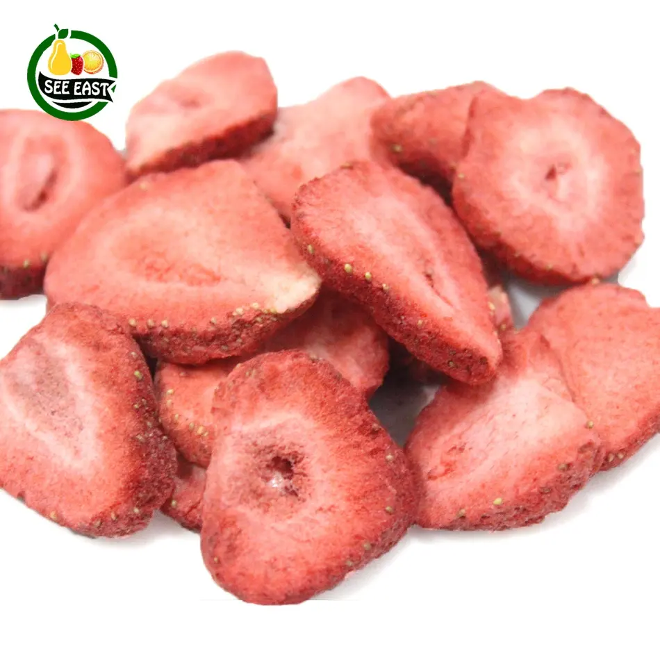 Vente en gros de snacks aux fruits croustillants emballage en vrac certifié casher fraises séchées en tranches pour avoine