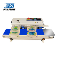Nouvelle machine de scellage thermique horizontale continue pour sachets de café, de thé, de chips, de cartons, de boissons, de produits chimiques, automatique, électrique, 12 mm