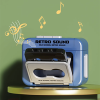 Mini porte-clés magnétophone rétro portable en gros avec trois chansons et fonction d'enregistrement haut-parleurs rétro portables