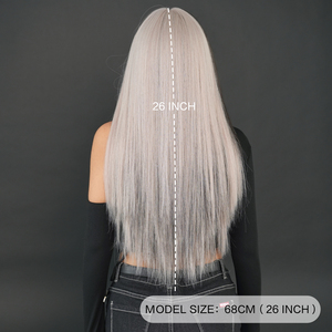 <span class=keywords><strong>Peluca</strong></span> recta larga negra <span class=keywords><strong>rosa</strong></span> <span class=keywords><strong>con</strong></span> flequillo sintético Cruella Deville disfraz <span class=keywords><strong>Peluca</strong></span> <span class=keywords><strong>de</strong></span> pelo para mujer Cosplay Anime fiesta <span class=keywords><strong>Halloween</strong></span> - Product Image 5