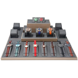 นาฬิกาหนัง PU แบบทำด้วยมือสุดหรูถาดโชว์เครื่องประดับพร้อมรางแสดงนาฬิกาอุปกรณ์เสริม - Product Image 3