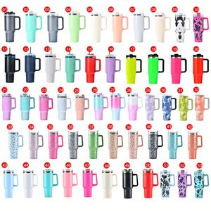 Gobelet isotherme en acier inoxydable de 40 oz avec poignée et paille, sans BPA, garde au froid 24h/24 et au chaud 12h/24, anti-fuite, compatible avec le porte-gobelet de voiture - Product Image 6
