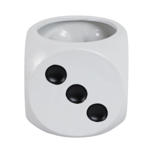 Vaso per Fiori a Forma di Dado in Ceramica, Fioriera Moderna per Interni ed Esterni, Decorazione per la Casa e il Giardino - Product Image 1