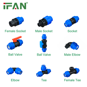 Conexões de Compressão <span class=keywords><strong>PP</strong></span> PN16 para Sistema de Irrigação IFAN China Factory, Conector T e Acoplamento para Tubos HDPE - Product Image 3