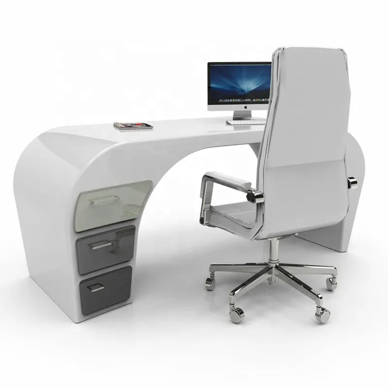 High-Tech-Büromöbel aus massivem Acryl mit moderner Executive-U-Runds ch reibt isch