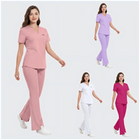 42389 Ensembles de Blouses Médicales Personnalisées ; Uniformes Médicaux en Spandex Élégants pour Femme, Blouses Extensibles Haut de Gamme