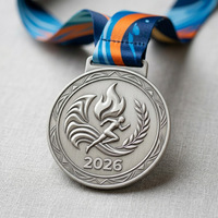 Médailles personnalisées Sojagy en alliage de zinc moulé sous pression avec relief 3D et émail souple, récompenses sportives plaquées or pour la course à pied et le marathon