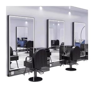 Espejo de Salón Rectangular con Marco de Metal Negro, Arqueado, con Luz LED, Montado en la Pared, Diseño Moderno - Product Image 6