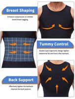 Camisas de compresión moldeadoras para hombres, camisas de compresión para hombres, moldeador de cuerpo de compresión abdominal de pecho de plástico con cualquier corte