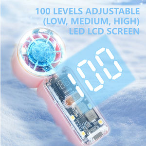 Ventilador de Mano de Alta Velocidad con Pantalla LED Digital y Luz, Potente, de Bolsillo, con Batería, para Auto y Uso en Exteriores, de Plástico - Product Image 5