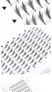 Mới nhất <span class=keywords><strong>2025</strong></span> truyện tranh cánh ghép lông mi 0.07mm 12 Hàng 9-15mm hỗn hợp PREMADE khối lượng người hâm mộ lông mi tăng đột biến wispy cá nhân lông mi - Product Image 6