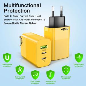 2025 New 65w Quick Charging Super Usb Travel <b>Adapter</b> <b>Plug</b> Usb a + C 2 Ports Pd Wall Charger - Product Image 3