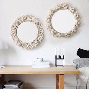 Specchio <span class=keywords><strong>da</strong></span> <span class=keywords><strong>Parete</strong></span> Decorativo Fai-<span class=keywords><strong>da</strong></span>-Te, Specchio Rotondo in Macramè Fatto a Mano <span class=keywords><strong>da</strong></span> 10 Pollici con Frange - Product Image 6