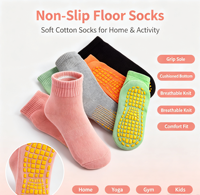 Chaussettes de sport antidérapantes en coton respirant avec soutien de la voûte plantaire pour femme, idéales pour le yoga, le Pilates, l'entraînement en intérieur et le trampoline