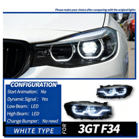 Pour Série 3 GT F34 Modèle 13-20 Ensemble de phares à LED avec lentille de projection 12V 36W 6000 lm 6000K