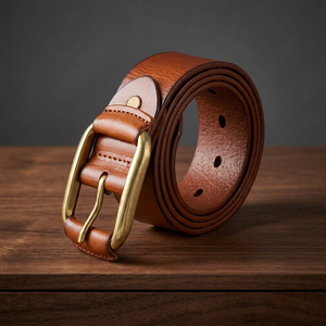 BS INTERNATIONAL NA245 Long Lasting Cow Hide Custom Length Abstract Engraved Logo Printed Solid Steel Eco-Friendly Vintage <b>Belt</b> - Product Image 1