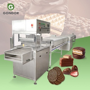 Noix de cajou bonbons enrobe 200 mm utilisé fruits <span class=keywords><strong>d</strong></span>éshydratés chine gaufrette <span class=keywords><strong>chocolat</strong></span> revêtement ligne de production Machine - Product Image 1