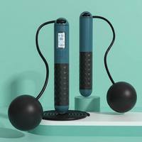 Cordon de saut sans fil 2-en-1 de luxe en ABS de haute qualité avec affichage numérique LED, lesté et à longueur réglable pour le fitness professionnel