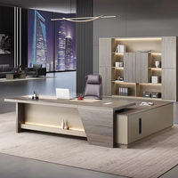 Bureau de direction de luxe en L pour le travail, mobilier de bureau commercial