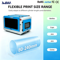 Imprimante UV à jet d'encre intelligente XBH BT 360 pour bureau, cylindre rotatif à 360 degrés pour bouteilles, tasses, canettes, cônes, spirales, LED UV