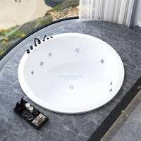 Sannce — grande baignoire circulaire encastrée, baignoire de Massage pour 2 personnes, bain à Air, tourbillon, Spa, avec robinets