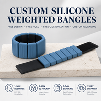 Bandes de Résistance en Silicone Côtelées Rectangulaires pour Poignets, 0,5LB-2LB, Réglables, Durables, Écologiques, avec Fermeture Auto-agrippante pour le Fitness