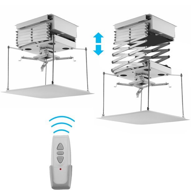 Motorized Ceiling Mount Projector Lift With Remote Control for Easy Projector Adjustments Capacity 20kg Running Distance 100m