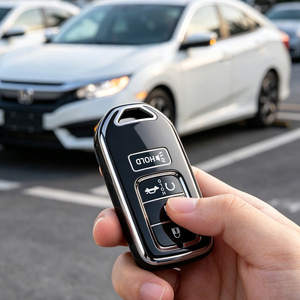 Housse de clé pour <span class=keywords><strong>Honda</strong></span> avec <span class=keywords><strong>porte</strong></span>-clés, étui de protection en TPU pour clé intelligente <span class=keywords><strong>Honda</strong></span> Accord <span class=keywords><strong>Civic</strong></span> CRV Pilot Passport - Product Image 4