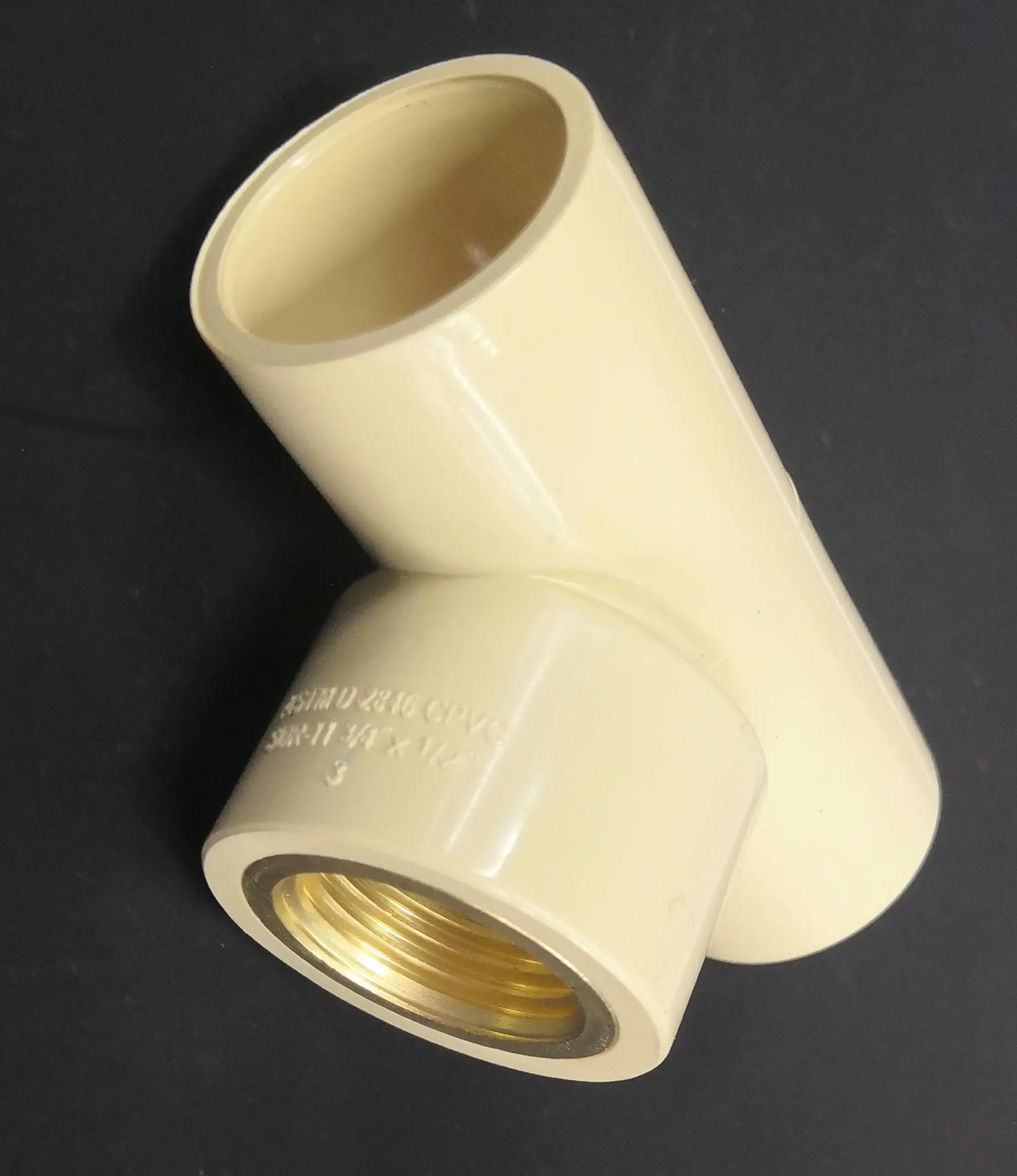 ASTM D2846 NSF certificate CPVC pipe fittings cpvc 3/4 * 1/2 Tee with copper thread