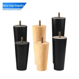 Toco Wooden Screw In Furniture Sofa Table Legs Feet Extenders Furniture Chair Legs Risers Tapered Wood Furniture Legs