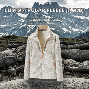 Custom Processing Fashion Jacket Casual Winter Polar Fleece Stand Collar Zipper Closure OEM Service Finished Printing <b>Coat</b> - Product Image 2