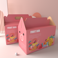 Boîte en carton robuste avec poignée pour l'expédition de fruits et légumes (fraise, cerise, ananas, tomate, pastèque, orange, goyave)