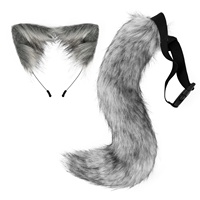 Accessoires de déguisement d'Halloween : Queue de renard en peluche, serre-tête oreilles de chat, coiffe, modèle fait main