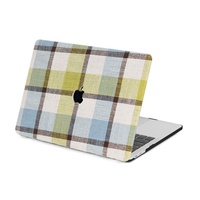 Étui de protection en cuir à motif de tissage à blocage de couleur pour MacBook 2024 M4 Pro 16 pouces A3403 A3186