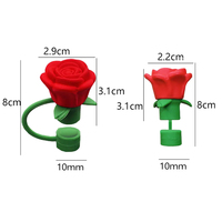 Nouveaux capuchons de paille en silicone 3D colorés de 10 mm, mignons, en forme de rose, anti-poussière, réutilisables, accessoires de charme pour paille, couvre-pailles